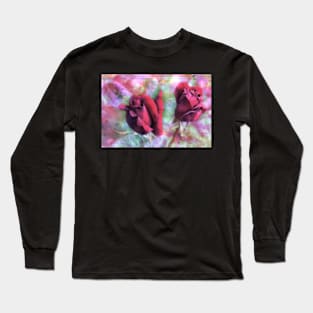 Two red roses with abstract background Long Sleeve T-Shirt